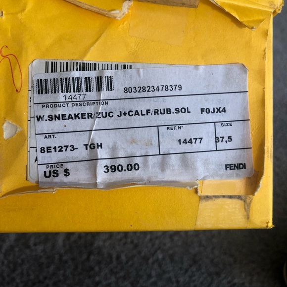 Original monogram Fendi Ladies sneakers Size 37.5 Gently Worn - Picture 2 of 4